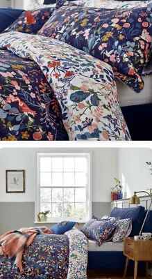 £69 • Buy Joules Cover Set Floral 100% Cotton 🤩 Double Pillowcases Duvet Woodland Ditsy