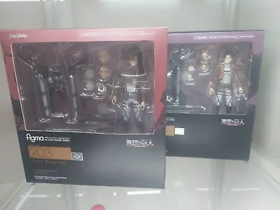 Figma 203 213 Attack On Titan Shingeki No Kyojin Mikasa Levi Ackerman Figure LOT • $117.06