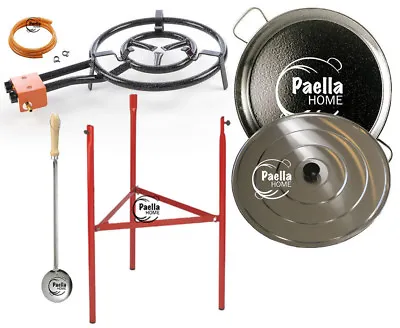70cm Original Paella Pan Set + 50cm Gas Burner + Lid + Stainless Steel Spoon • £99.99