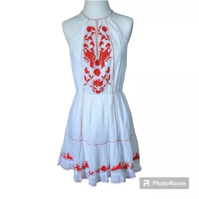 Joie Clemency Dress Size M Embroidered Boho Floral Resort Birds • $19.99