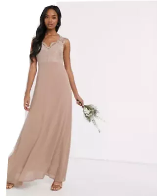 ASOS Mink Bridesmaids Dress Scalloped Lace. Dusky Pink • £15