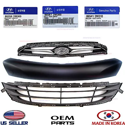 Genuine Front Radiator Bumper Grille Set Of 3 Parts OEM Genesis Coupe 2013-2017 • $259.95