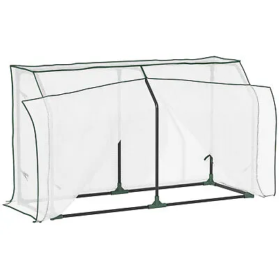 Outsunny Mini Greenhouse Portable Garden Growhouse With Zipper Design White • £24.99