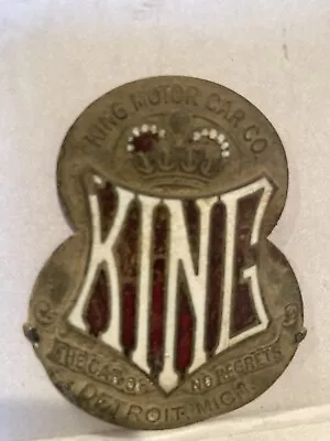 King Motor Car Co. Radiator Badge Ornament Emblem Auto Antique Rare Detroit MI • $102.50