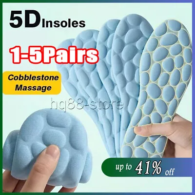 5 Pairs Memory Foam Orthopaedic Massage Insoles For Shoes Women Men Sports 5D • £6.96