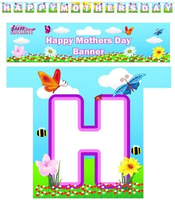 £2.99 • Buy Mothers Day Banner Bunting Decoration Garland Cut Out Letters Over 3mtr Long