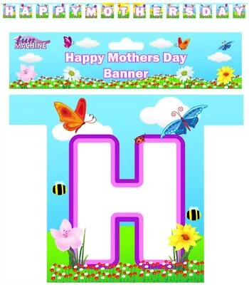 £2.99 • Buy Mothers Day Banner Bunting Decoration Garland Cut Out Letters Over 3mtr Long