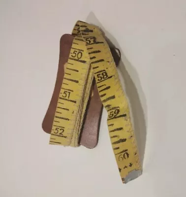 Vintage Measuring Tape 60 Inch G.E.M. Linens Tag Yellow Fabric • $9.97