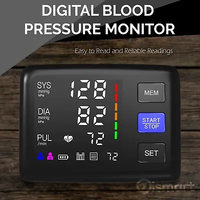 Blood Pressure Monitor For Home BP Machine Upper Arm Heart Rate Sphygmomanometer • $44