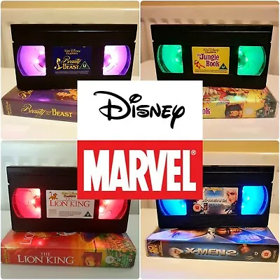 Disney And Marvel LED VHS Video Tape Lamp Birthday Gift Retro Halloween Light • £9.99