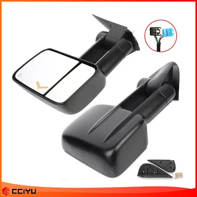 TOW Mirrors L+R Power Heated LED Signal For 2003-2006 Chevy Silverado 1500 • $83.99