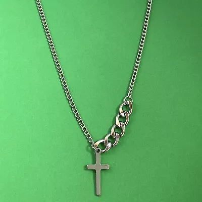 Titanium Steel Cross Pendant Necklace For Men Women • $11.99