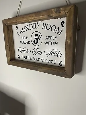 £10 • Buy Laundry Wood Framed Sign| Farmhouse,country|home Decor| Home Gift