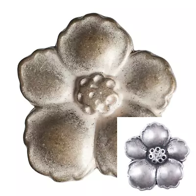 Round Metal Flower Button With Modern Twist - Bronze/Silver Button With Petals • £3.79