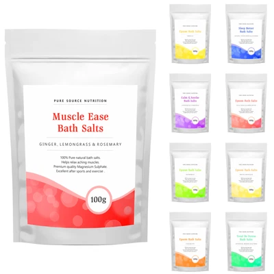 £3.99 • Buy Bath Epsom Salt Salts Spa Foot Soak Magnesium Sulphate Muscle Aches Pains 100g 