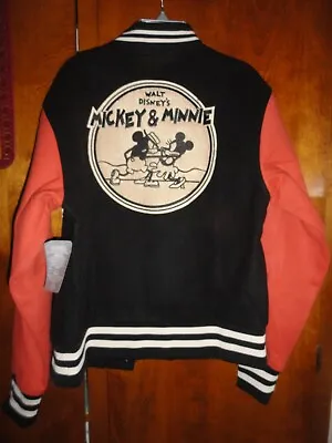 $84.90 • Buy Small Adult Mickey & Minnie Mouse Varsity Jacket NWT Disney Parks