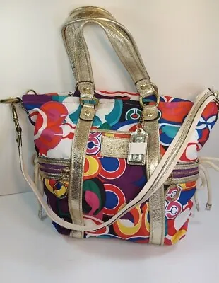 Coach 13830 Poppy Pop C Glam Spotlight Multi Color Tote Shoulder Bag Handbag  • $49.99