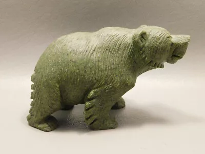 Bear Figurine Gemstone Animal Carving Green Verdite 4 Inch #O33 • $138