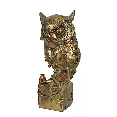 Zeckos Resin Bronze Finish Steampunk Style Owl Statue Decorative Sculpture • $37.16