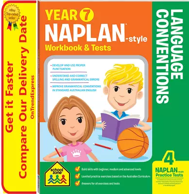 Year 7 NAPLAN-Style LANGUAGE CONVENTIONS Workbook & Tests NEW • $16.95