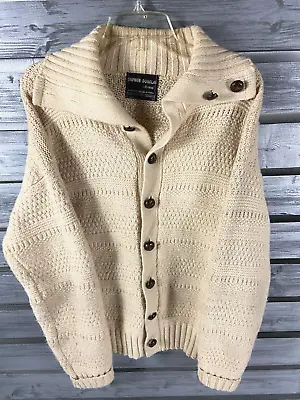 Vintage 70s Forum Wintuck Acrylic Fisherman Nordic Cardigan Sweater Mens Small • $20.09