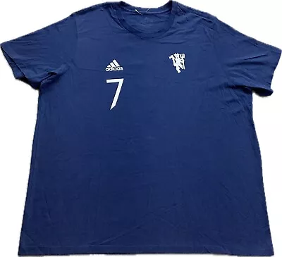 Manchester United Jersey T Shirt Blue Cristiano Ronaldo Amplifier Adidas Sz XXL • $32.88