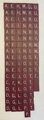 Vintage Scrabble Tiles 1982 Maroon Red 100 Pc Complete Replacement Set Crafts • $19.97