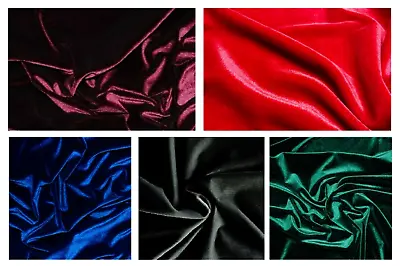 Decor Velvet Fabric Soft Strong Stretch Velour Upholstery Material -165cm Wide  • £0.99