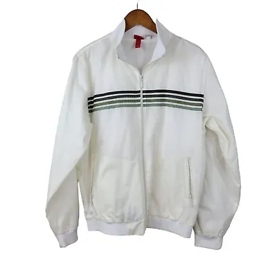 Vintage Y2K Mossimo Jacket Fall Mens Size Large White Stripe Front Windbreaker  • $34.99