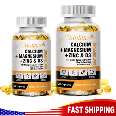 Zinc Calcium Magnesium & Vitamin D Complex Supplement Bone Muscle Immune Support • $11.19