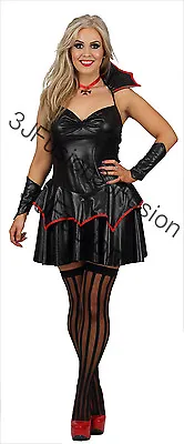 Adult Vampire Temptress Womans Fancy Dress Halloween Costume Gothic Ladies (EP) • £15