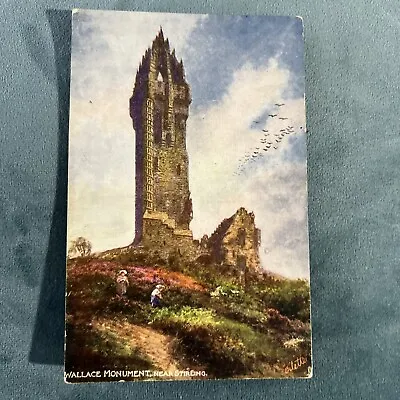 Vintage Postcard Wallace Monument Near Sterling Ad • £0.99