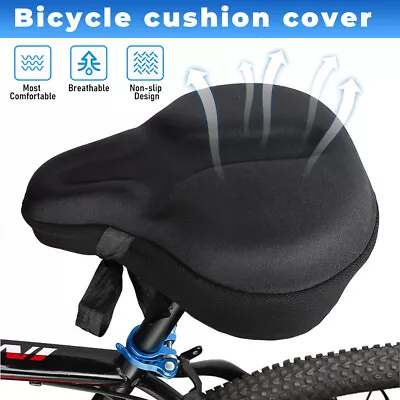  Exercise Bike Seat Cover Large Wide Foam & Gel Padded Bicycle Saddle Cushion • $17.99