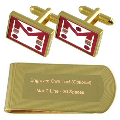 £49.99 • Buy Provincial Steward Regalia Apron Gold-Tone Cufflinks Money Clip Engraved Set