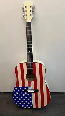 American Flag Guitar Acoustic Main Street Guitar  • $125