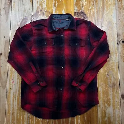 Woolrich Shirt Mens Medium Red Plaid Flannel Buffalo Lumberjack Button Pocket • $12.88