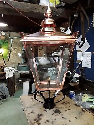 Made In England Victorian Style Copper Lantern Lamp Top For Post  (no 16) • £230