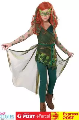 Pretty Poison Ivy Batman Villain Girls Halloween Fancy Dress Up Costume • $70