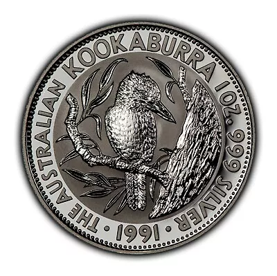 1991 1 Oz .999 Silver $5 Australian Kookaburra - SKU-U2527 • $49.95