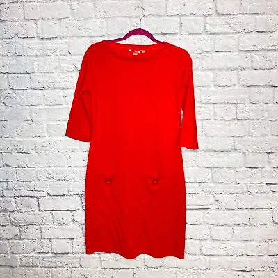 £61.96 • Buy Boden US 6 Long UK 10 Long Tall Red Stretch Knit Audrey Front Pocket Dress