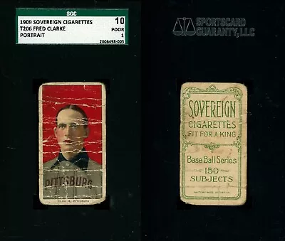 1909 T206 Fred Clarke Portrait Pittsburg Pirates HOF SGC 1 ***Sovereign 150*** • $139.99