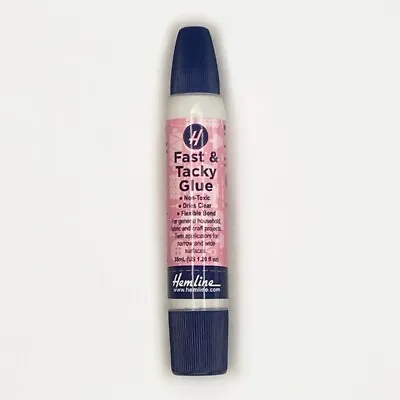 Hemline Twin Applicator Fast & Tacky Glue Non Toxic Clear Flexible Bond 35ml • £3.60