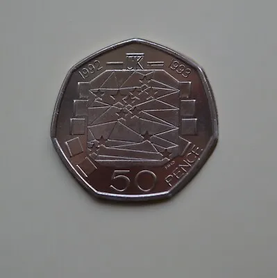 1992 1993 Dual Date EEC European Union 50p Fifty Pence Coin Uncirculated • £72.99