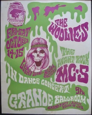 WOOLIES MC5 GRANDE BALLROOM 1966 Concert Poster RGP 2 GARY GRIMSHAW • $3000