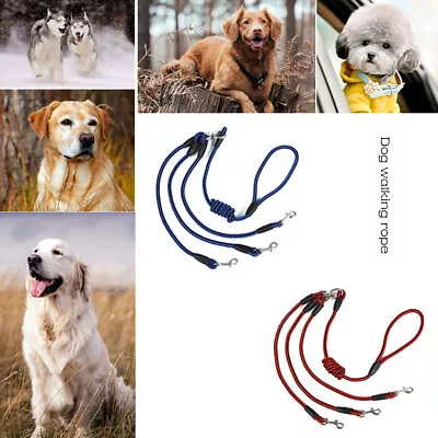 3 Way Dog Coupler Leads Triple Leash Nylon No Tangle Adjustable For Three Dog • £6.39