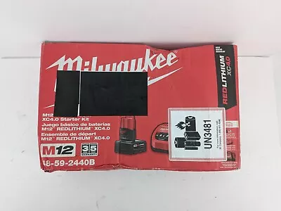 Milwaukee 48-59-2440B M12 12V 4.0AH Li-Ion Battery & Charger Starter Kit W/Bag • $63.87