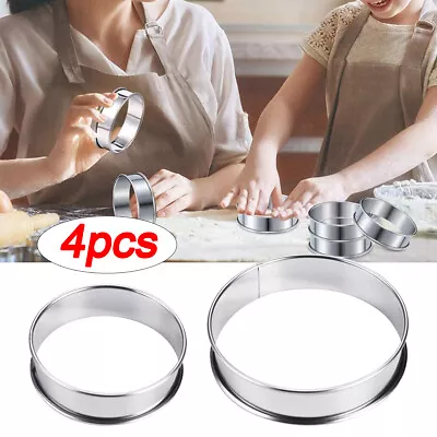 4Pcs Stainless Steel Muffin Poached Egg Mould Mermaid Crumpet Rings Ø8/10cm Ring • £5.99