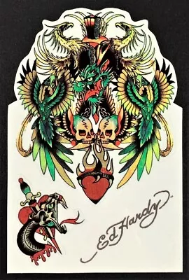 Feather Dragon STICKER W/ Snake Head Decal Artist Ed Hardy Kiss Cut Out Of Print • $7.49