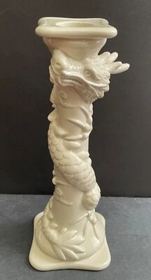 $65 • Buy Vtg. Mid Century Fitz & Floyd Ceramic Chinoiserie Dragon Candlestick Holder EUC