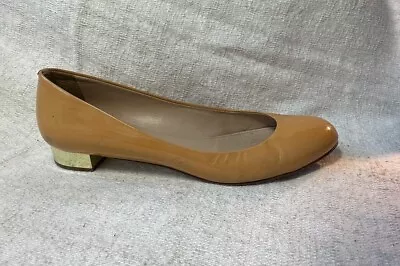 J.Crew Womens Yellow Patent Leather/Gold Heel Ballet Style Slip On Shoes Sz 9 Us • $21.65